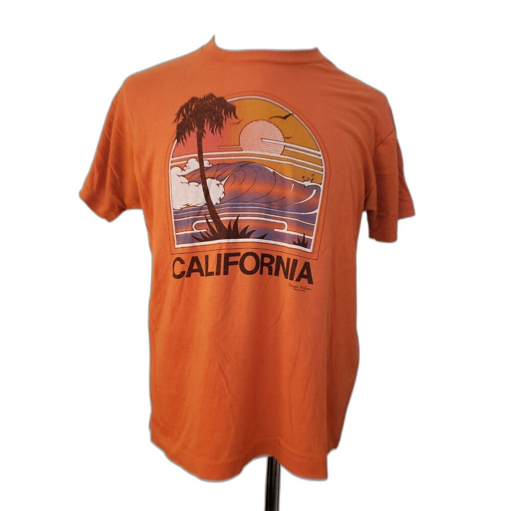 Vtg 70's 80s California T Shirt, Screen Stars XL, single stitch, Surf, Skate